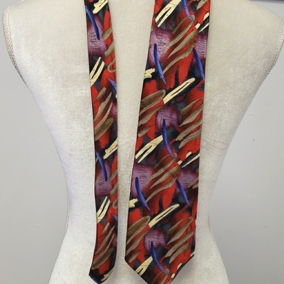 J. Garcia Zoot Coll 54 Silk Tie EUC 60" Red Tan Ye - Picture 2 of 10